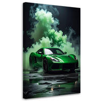 LEINWANDBILD Kraftfahrzeuge 40x60cm - Grün, Textil (40/60cm) - Feeby