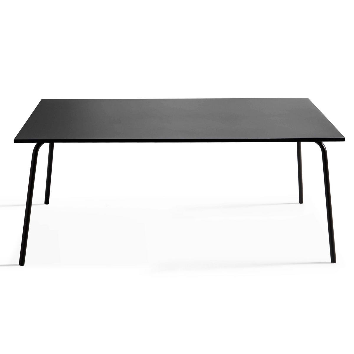GARTENTISCH 8-Sitzer, Schwarz - Schwarz, Metall (180/90/72cm) - Oviala