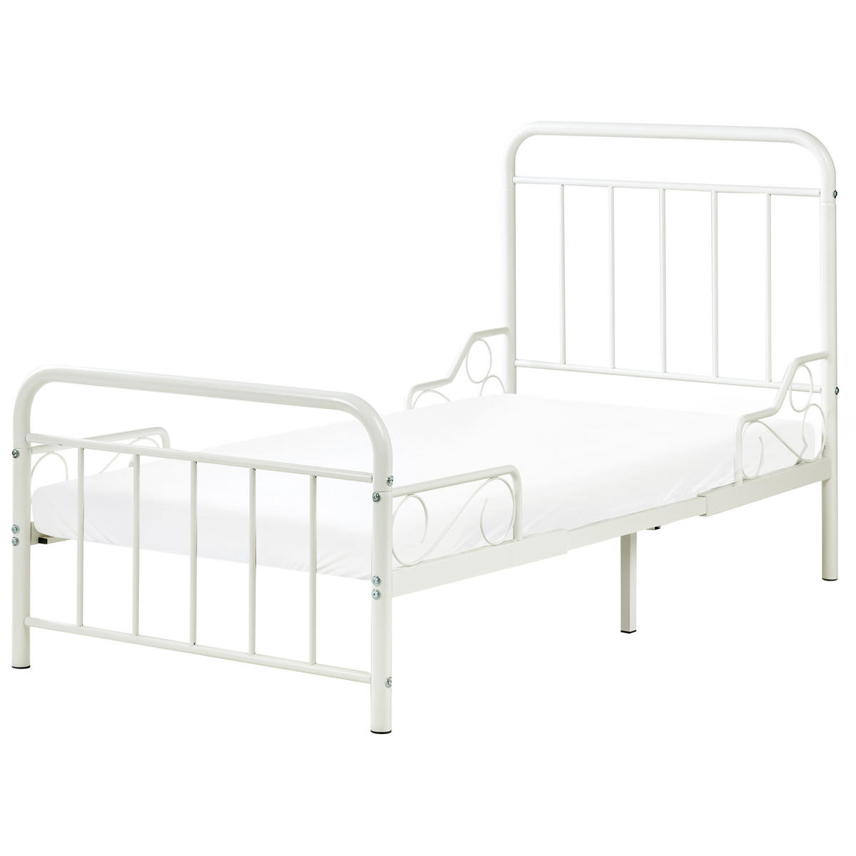 DĚTSKÁ POSTEL rostoucí Kov 90/200 cm Krémově bílá Anais - krémová, kov (90/200cm) - Beliani