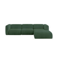 ECKSOFA Ottomane Rechts MIRA-L2 318x179x89 Grün Cord - Salbeigrün/Schwarz, Holzwerkstoff/Kunststoff (318/179cm) - ALTDECOR