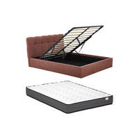 BETT mit Bettkasten - 2 Personen - stoff - terracotta Maziri - Terracotta, Textil (160/200cm) - Vente-Unique