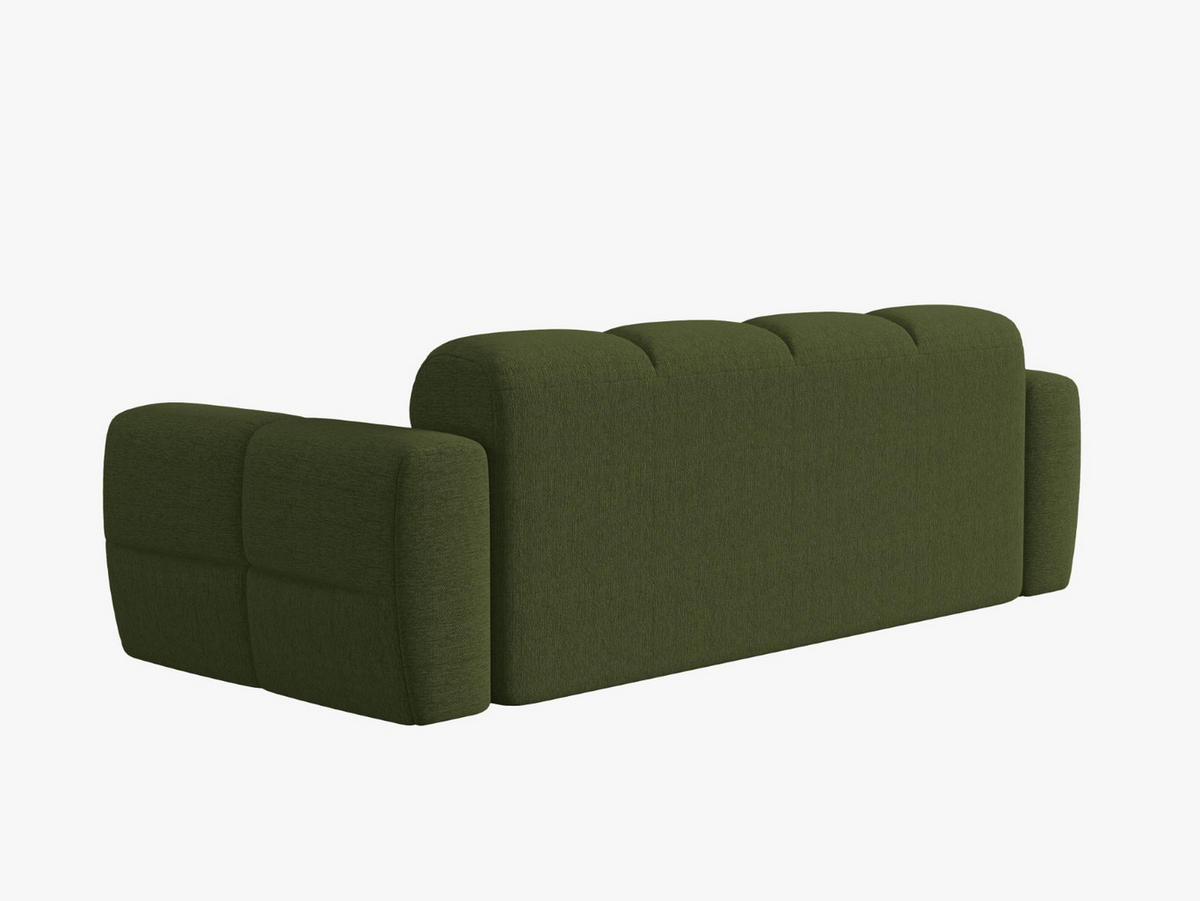 SOFA Lisa aus strukturiertem Stoff grün meliert 3 Sitzplätze - Grün, Textil (101/77/216cm) - Micadoni