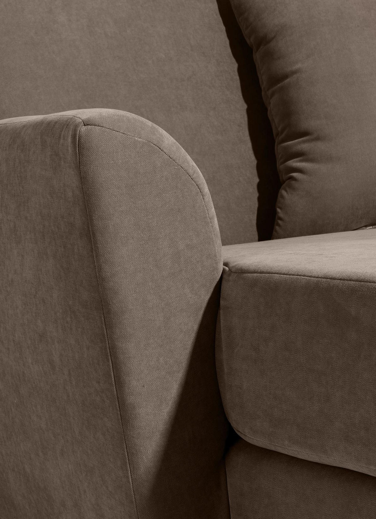 SESSEL XXL Karil Bezug Veloursstoff Buche natur / sahara - Buchefarben/Sahara, Kunststoff (136/107/142cm) - 58aufmkessel