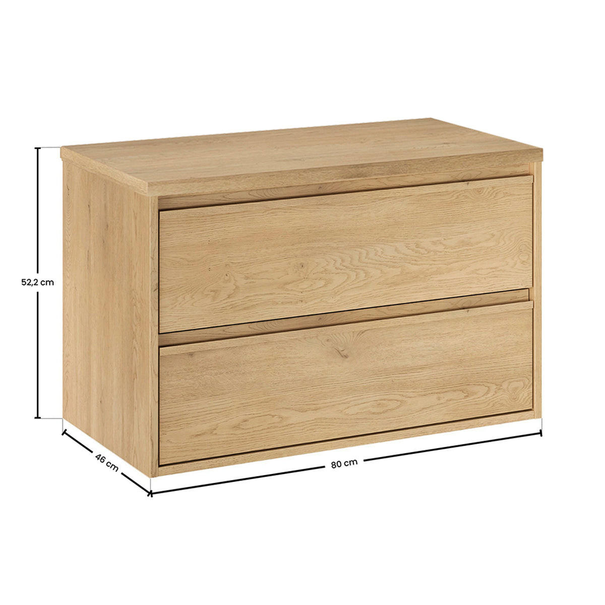 WASCHTISCHUNTERSCHRANK 80cm Edmé Holz - Braun, Holzwerkstoff (80/52.2/46cm) - Petits-meubles