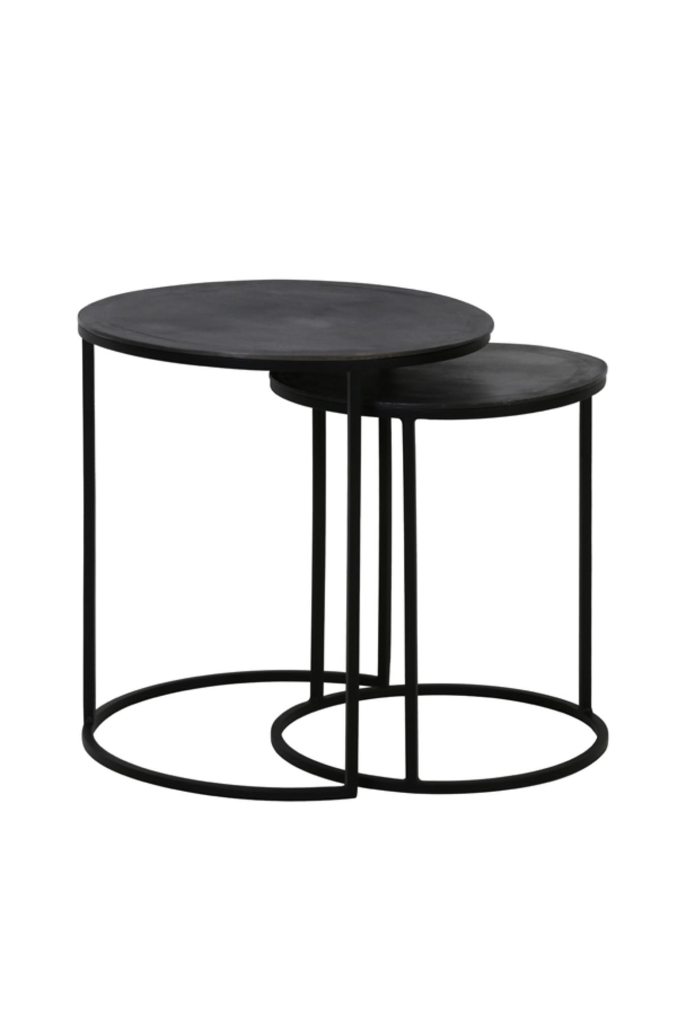 BEISTELLTISCH Talca Schwarz Ø49/50,5 cm 2er-Set - Schwarz, Metall (49/49/50.5cm) - Light & Living