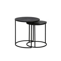 BEISTELLTISCH Talca Schwarz Ø49/50,5 cm 2er-Set - Schwarz, Metall (49/49/50.5cm) - Light & Living