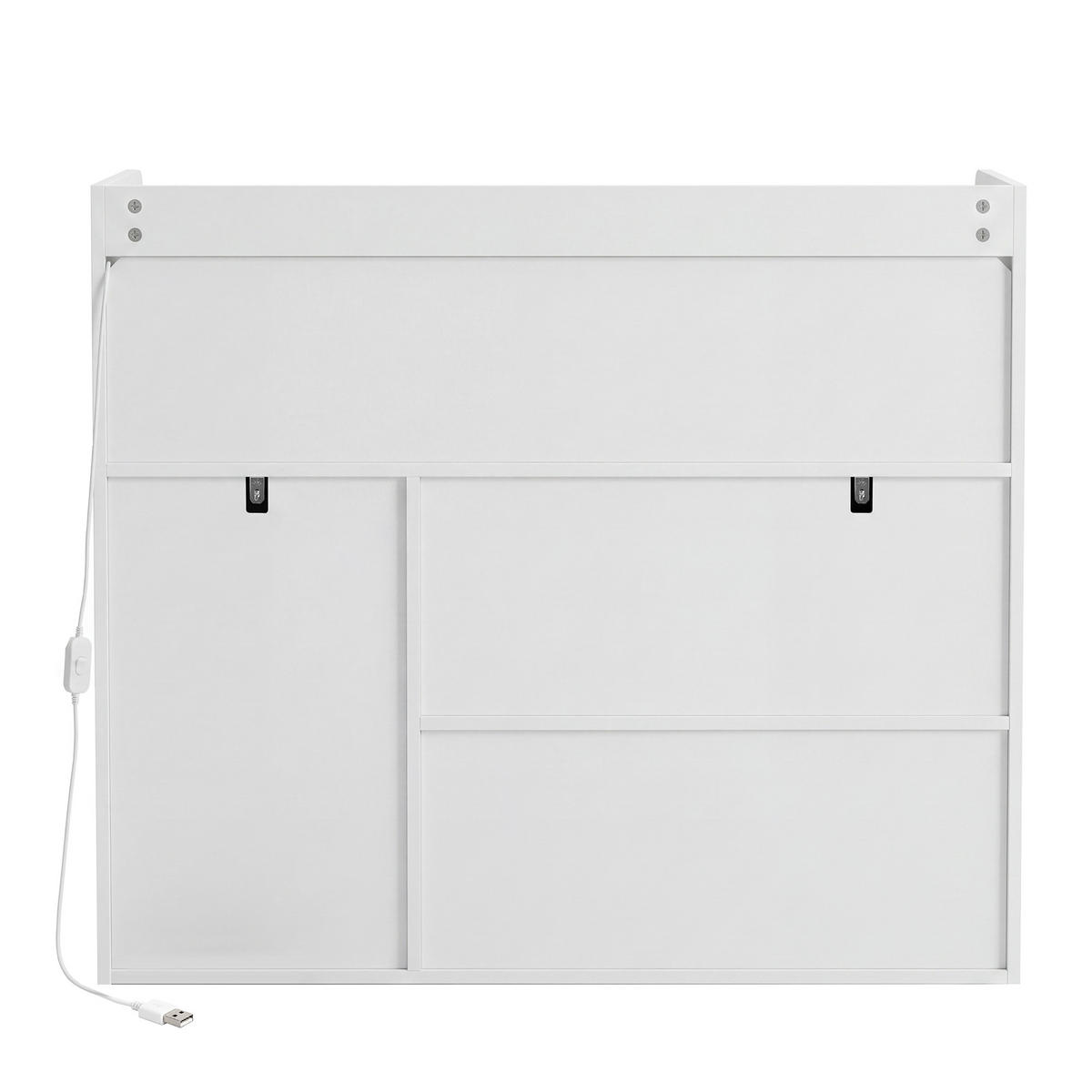 SIDEBOARD Schuhschrank LED 3 Türen Wellenmuster Ablagen 105cm - Multicolor, Holzwerkstoff (105/90.5/35cm) - FLIEKS