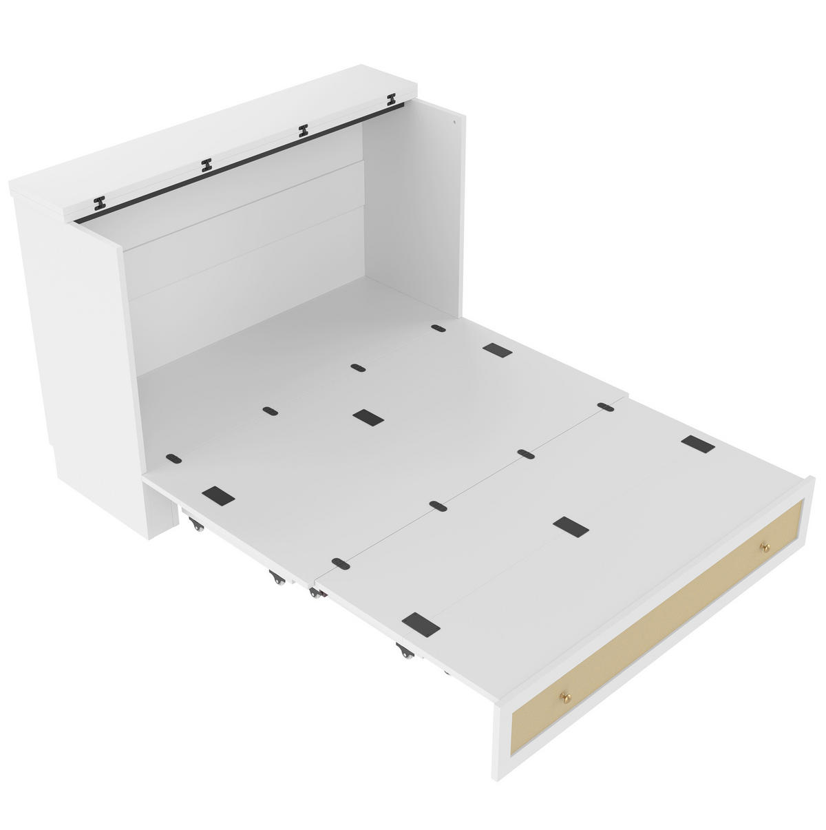 POLSTERBETT aus MDF 140x200 cm in Weiß mit USB, Steckdose & Schublade - Weiß, Holzwerkstoff (140/200cm) - Modfu