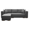 ECKSOFA L Form Vinoria Grau 255/180/82 cm Links mit Schlaffunktion - Chromfarben/Dunkelgrau, Textil/Metall (180/255cm) - AX Living