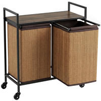 WÄSCHEKORB Stahl Bambus Braun - Braun, Holz (33/78/73cm) - HOMCOM