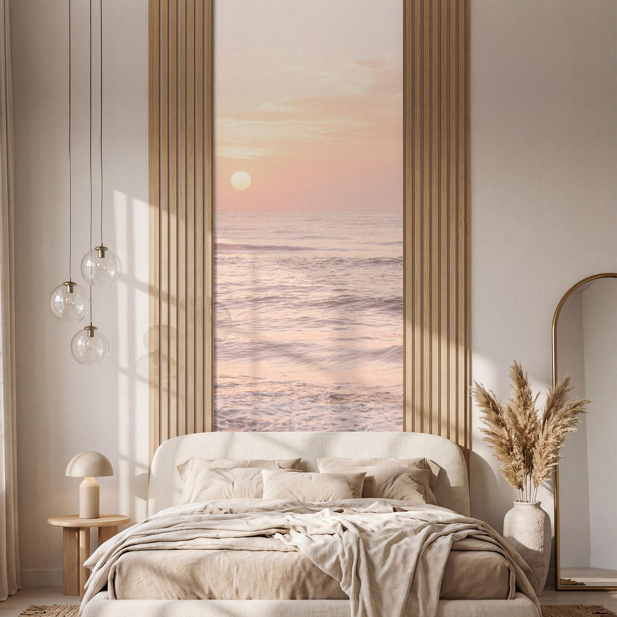 TAPETE - Sonne - Strand - Rosa - 100x280 cm - Hellrosa, Papier (100/280cm) - OnlyWow