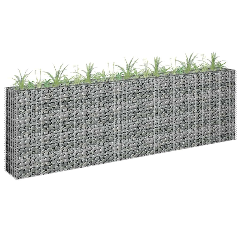 GABIONEN Hochbeet ROON aus Stahl | 270x30x90cm | Steinkorb Gabionengitter - Silberfarben, Metall (270/90/30cm) - DELUKE