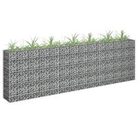 GABIONEN Hochbeet ROON aus Stahl | 270x30x90cm | Steinkorb Gabionengitter - Silberfarben, Metall (270/90/30cm) - DELUKE