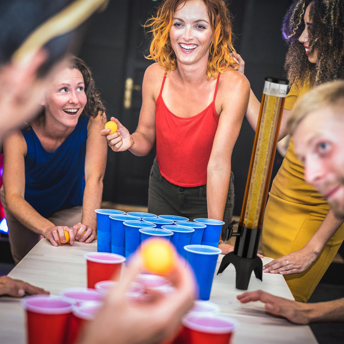 BIERSÄULE - Multicolor, Kunststoff/Metall (2.5L) - Relaxdays