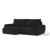 ECKSOFA OMARI mit Schlaffunktion Schwarz im Neve Stoff - Schwarz, Holz/Holzwerkstoff (253/153cm) - AltaBeds