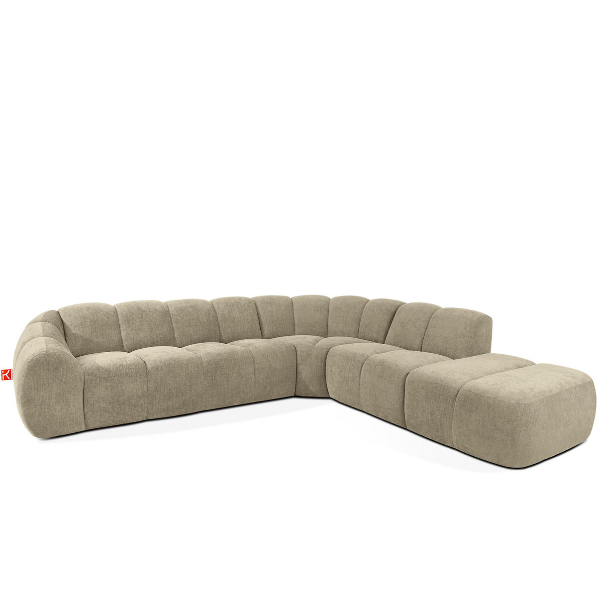 ECKSOFA RECHTS FLAVA, Sandfarben - Sandfarben, Holz/Holzwerkstoff (310/274cm) - KONSIMO®