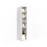 HOCHREGAL Paolina Weiß/Artisan 30 x 188.6 cm - Weiß/Eiche Artisan, Holzwerkstoff (30/188.6/27.3cm) - Livinity®