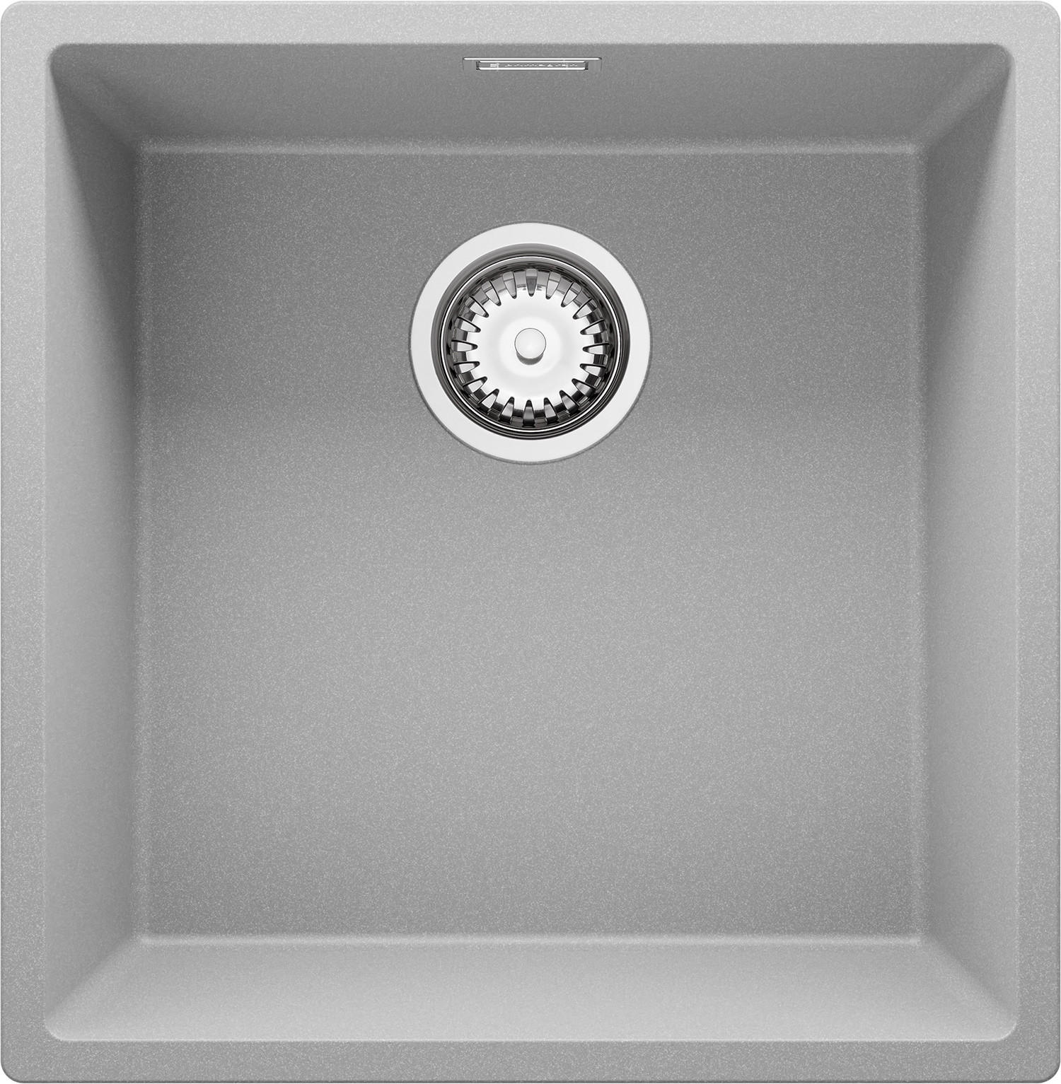 UNTERBAUSPÜLE GRANIT London, 2-er set Grau 46/47 cm 1 Becken + Ablauf-Set ab 50er Unterschrank - Chromfarben/Grau, Kunststoff (46/20/47cm) - Primagran