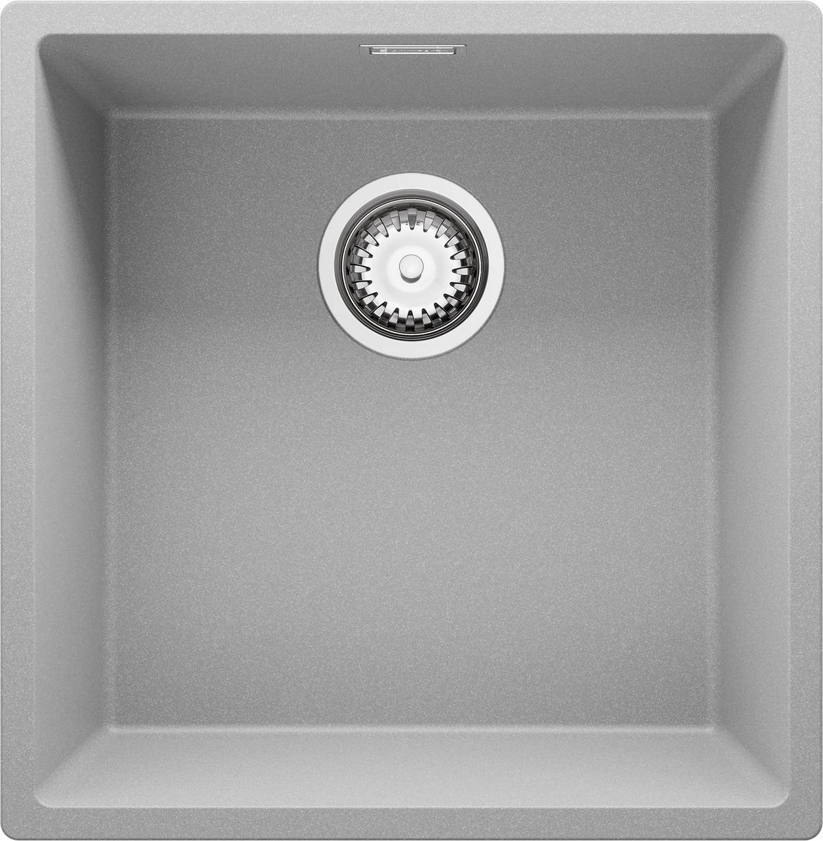 UNTERBAUSPÜLE GRANIT London, 2-er set Grau 46/47 cm 1 Becken + Ablauf-Set ab 50er Unterschrank - Chromfarben/Grau, Kunststoff (46/20/47cm) - Primagran