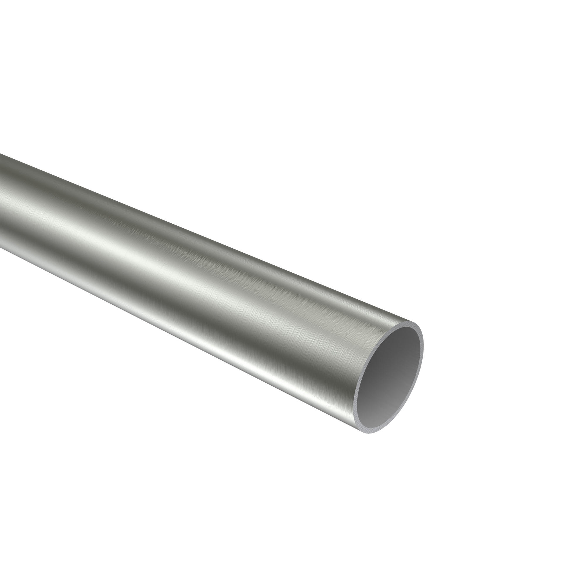 RUNDROHR 120 cm, 20 mm Ø Edelstahl-Optik - Edelstahlfarben, Metall (120cm) - INTERDECO