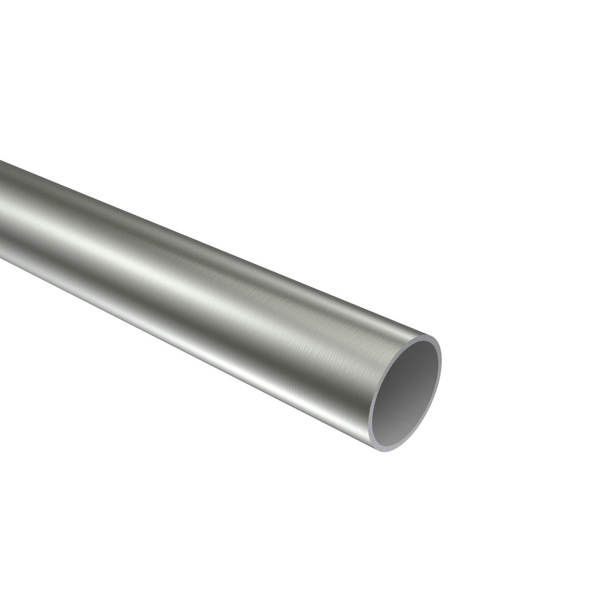RUNDROHR 180 cm, 20 mm Ø Edelstahl - Edelstahlfarben, Metall (180cm) - INTERDECO