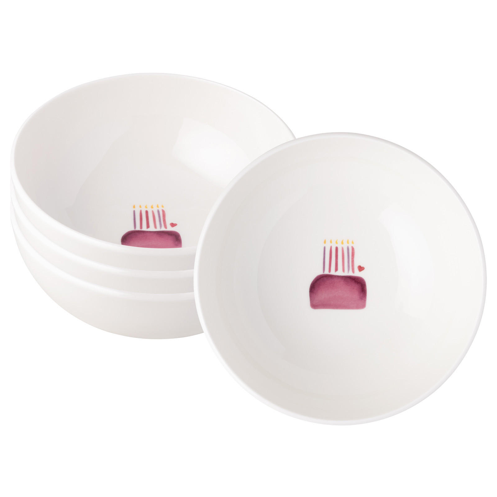 MÜSLISCHALEN HAPPY BIRTHDAY With Love bunt ø 16,9 cm 4er Set - Multicolor, Keramik (16.9cm) - Villeroy & Boch