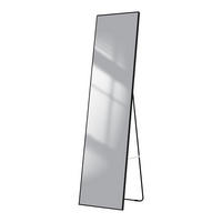 STANDSPIEGEL Wandmontage oder Freistehend, Schwarz 160/40/2 cm - Schwarz, Glas/Metall (40/160/160cm) - EMKE