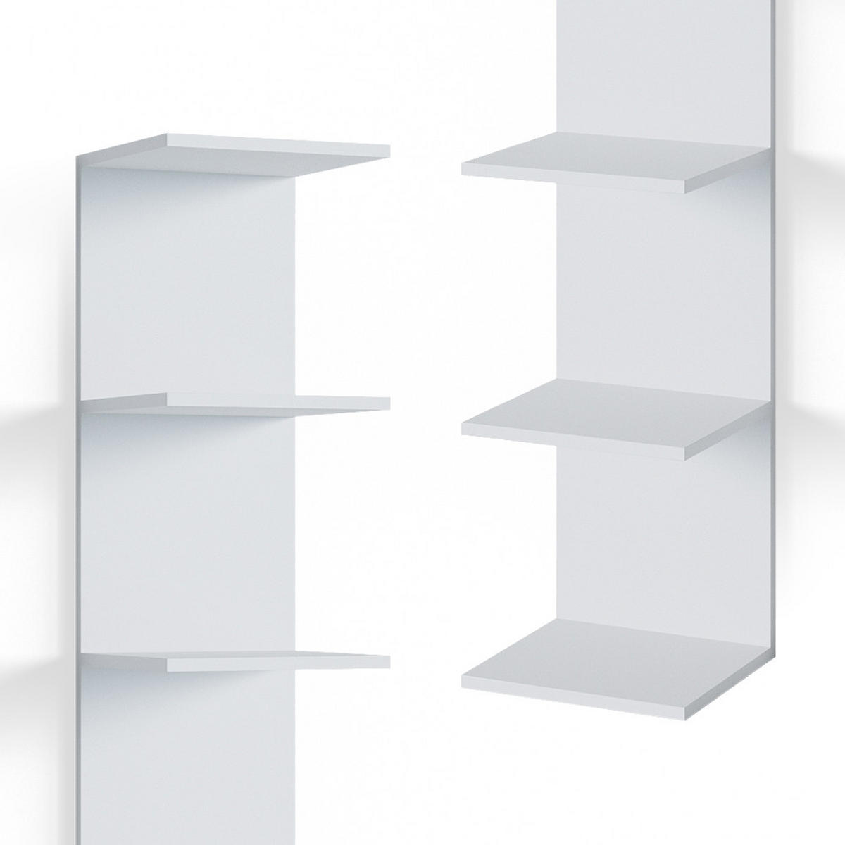 WANDREGAL Paolo Weiß 28 x 190 cm 2er Set - Weiß, Holzwerkstoff (28/190/30cm) - Vicco