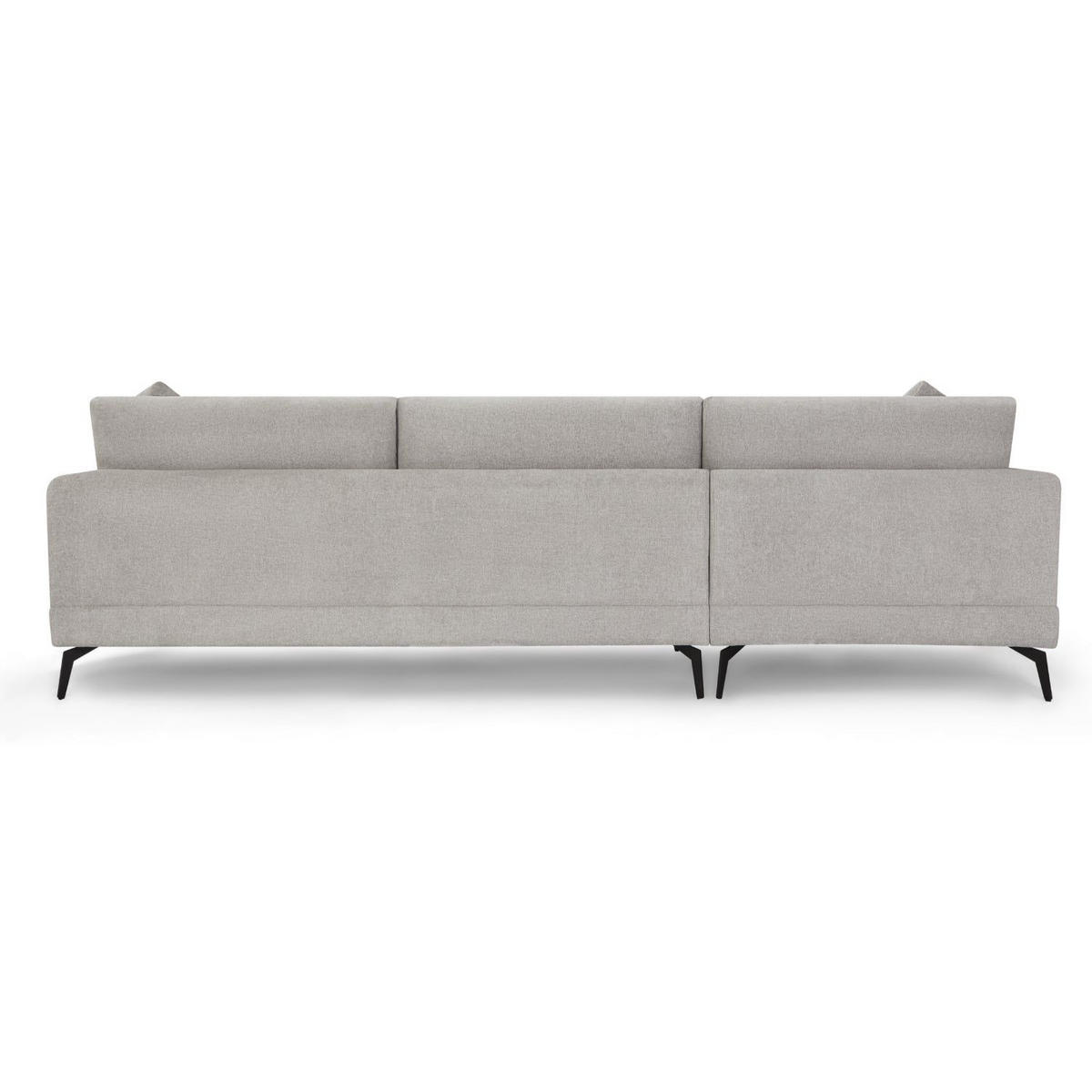 ECKSOFA Webstoff Grau - Schwarz/Grau, Textil/Metall (290/95cm) - Furnhouse