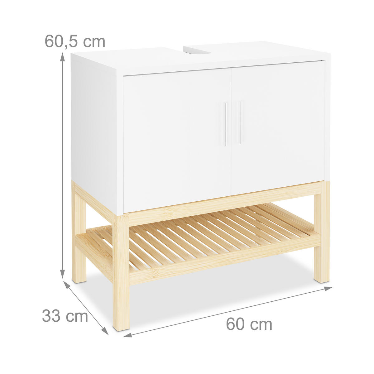 WASCHBECKENUNTERSCHRANK - Multicolor, Holz/Holzwerkstoff (60/60.5/33cm) - Relaxdays