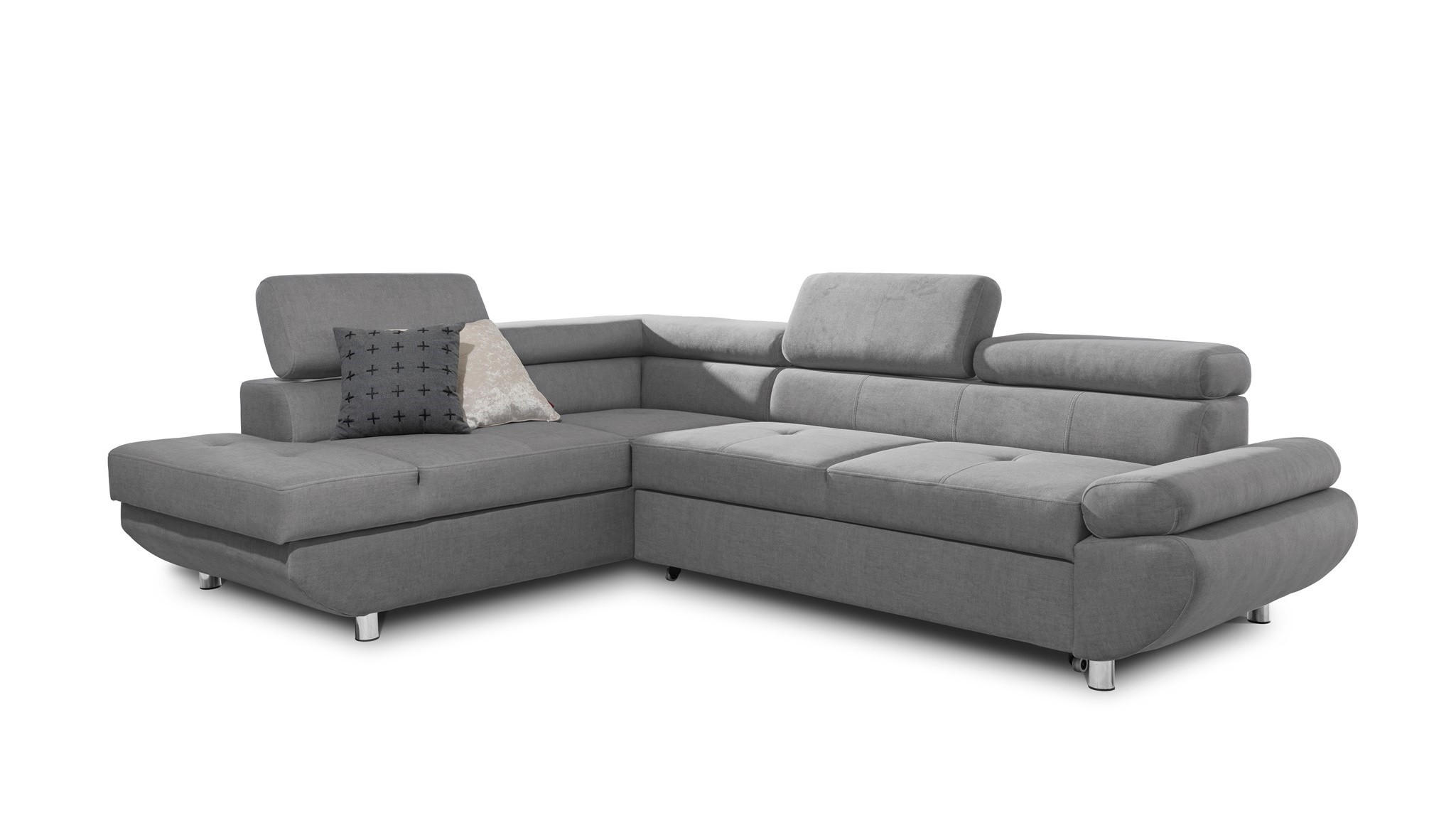 ECKSOFA Schlafsofa Panos In Esito - Grau, Holzwerkstoff/Textil (275/210cm) - Fun Möbel