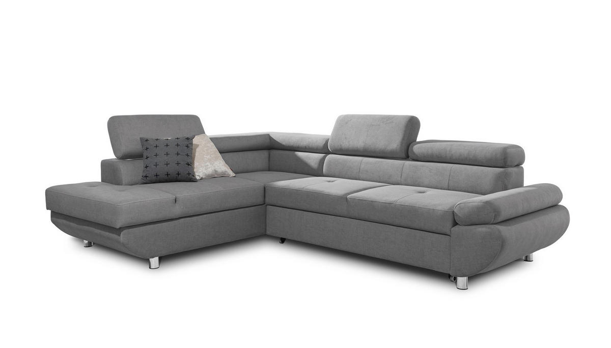 ECKSOFA Schlafsofa Panos In Esito - Grau, Holzwerkstoff/Textil (275/210cm) - Fun Möbel
