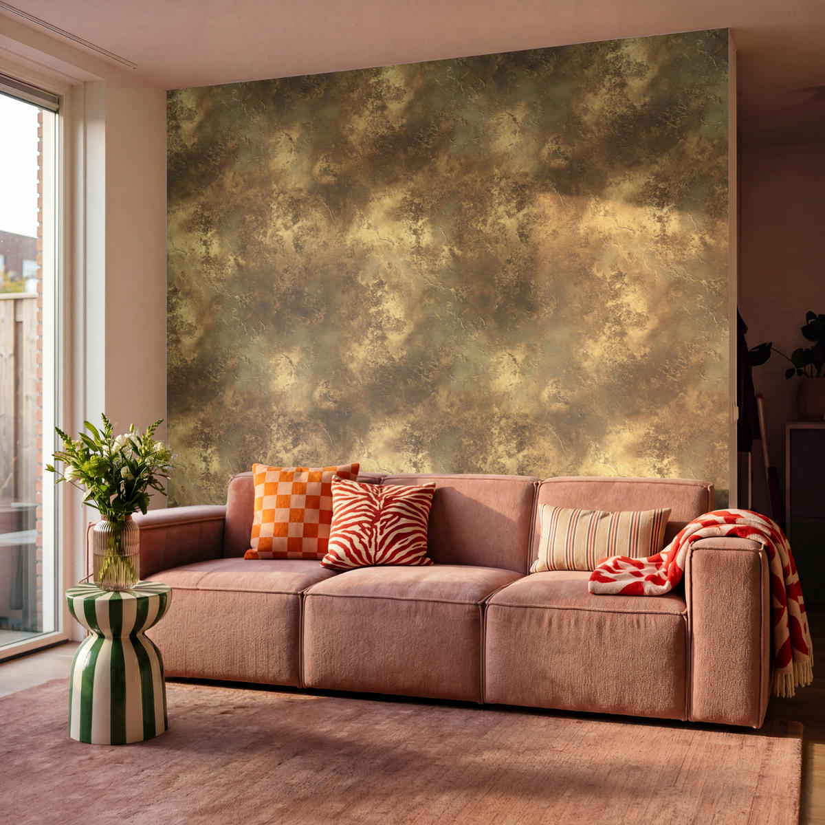 TAPETE - Antik - Metallic-Look - Gold - 260x280 cm - Messingfarben, Papier (260/280cm) - OnlyWow