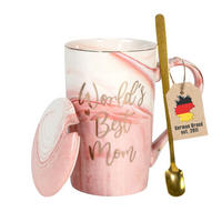 KAFFETASSE mit Deckel Muttertags Geschenk 280 ml - Rosa, Keramik (0.28L) - Intirilife