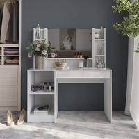 SCHMINKTISCH Sherry Weiß/Weiß Hochglanz 119.8 cm 4 Teile - Weiß Hochglanz, Holzwerkstoff (119.8/76/50.1cm) - Vicco