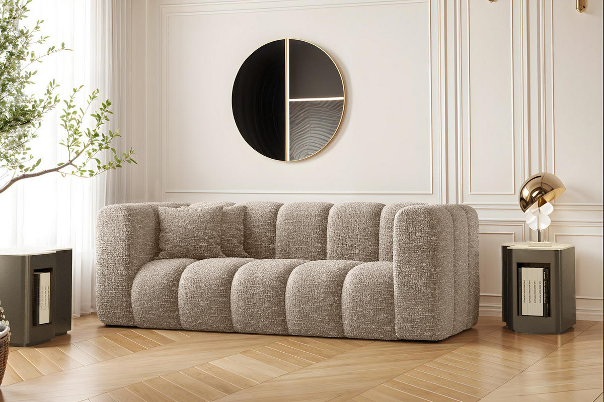 COUCH Sofa, Zweisitzer-Sofa Grand Modular Stoff Haga Beige - Beige, Holz (197/70/91cm) - Kaiser Möbel