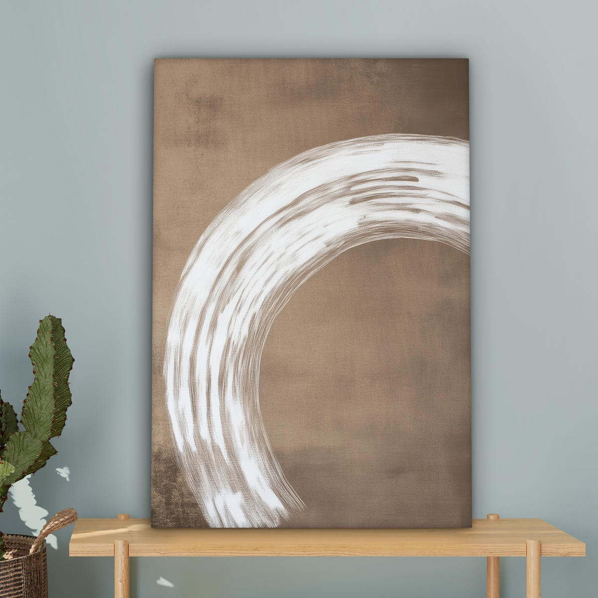 LEINWANDBILD Farbe - Braun - Japandi Wanddeko 40x60 cm - Kupferfarben, Textil (40/60cm) - MuchoWow