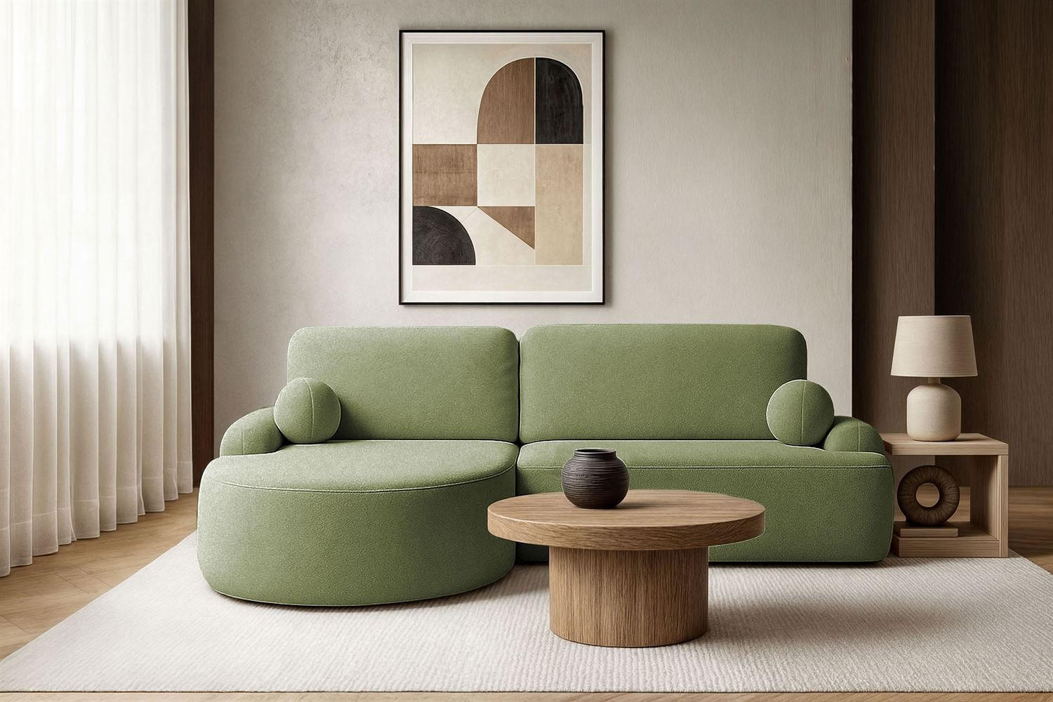 Ecksofa CLEO mit Schlaffunktion Version Linke QUELLE 38 - Grün, Kunststoff (264/172cm) - Lookway