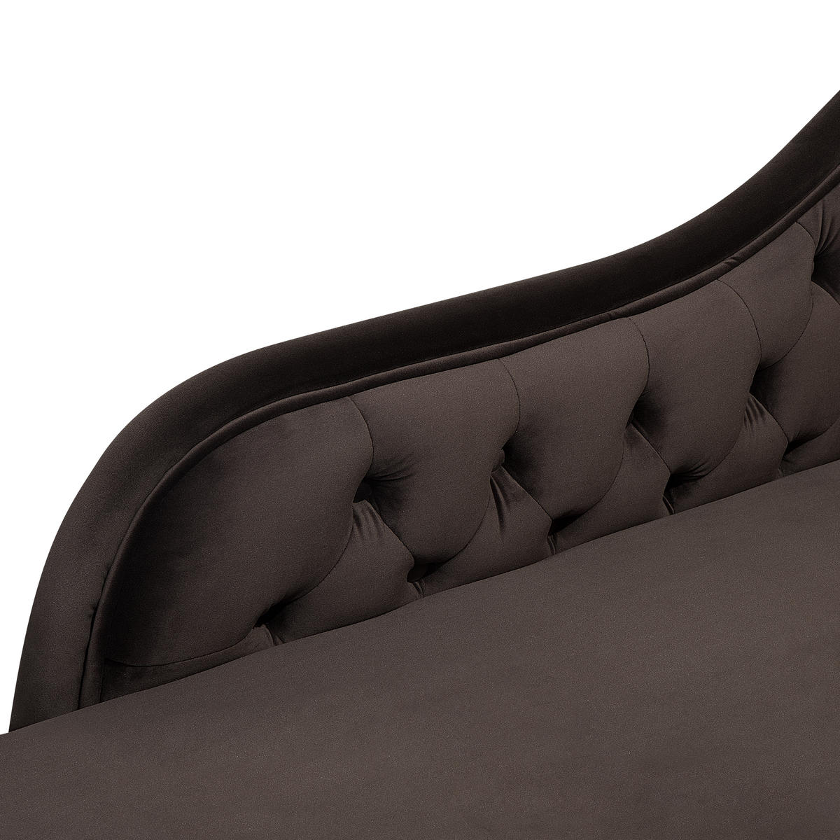 CHAISELONGUE Samtstoff dunkelbraun rechtsseitig Nimes - Braun, Textil (170/79/61cm) - Beliani