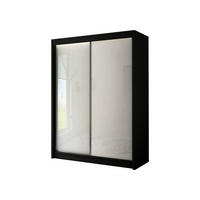 SCHIEBETÜRENSCHRANK TIPI II - Schwarz/Weiß, Holzwerkstoff (200/215/61cm) - Meblini