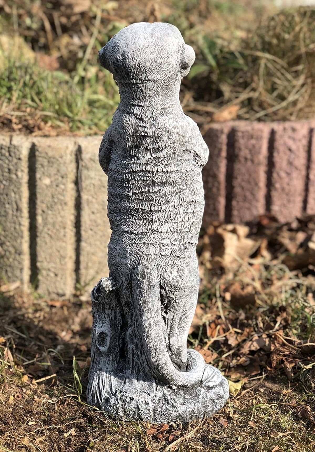 STEINFIGUR Erdmännchen stehend Steinguss frostfest wetterfest - Grau, Stein (16/36/16cm) - stoneandstyle