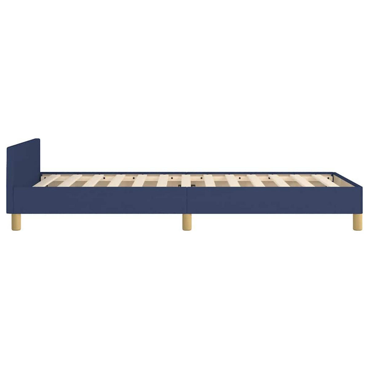 BETTGESTELL Mit Kopfteil Ohne Matratze Blau 90/200 Cm Stoff - Blau, Holz (90/200cm) - vidaXL