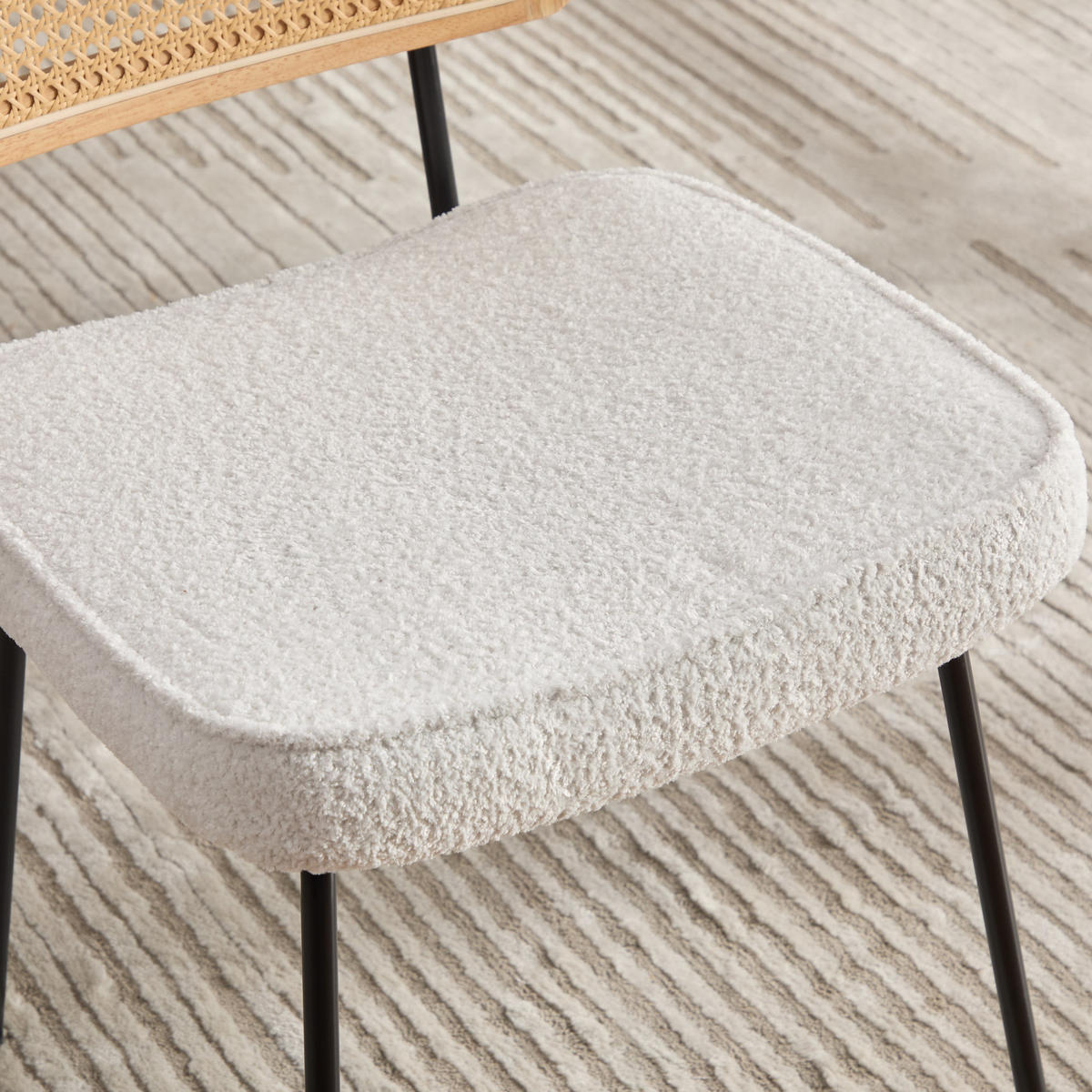 STÜHLE 2er-Set Esszimmerstuhl,Massivholz,Chenille,Beige - Beige, Textil (47/82/58cm) - LVHOM
