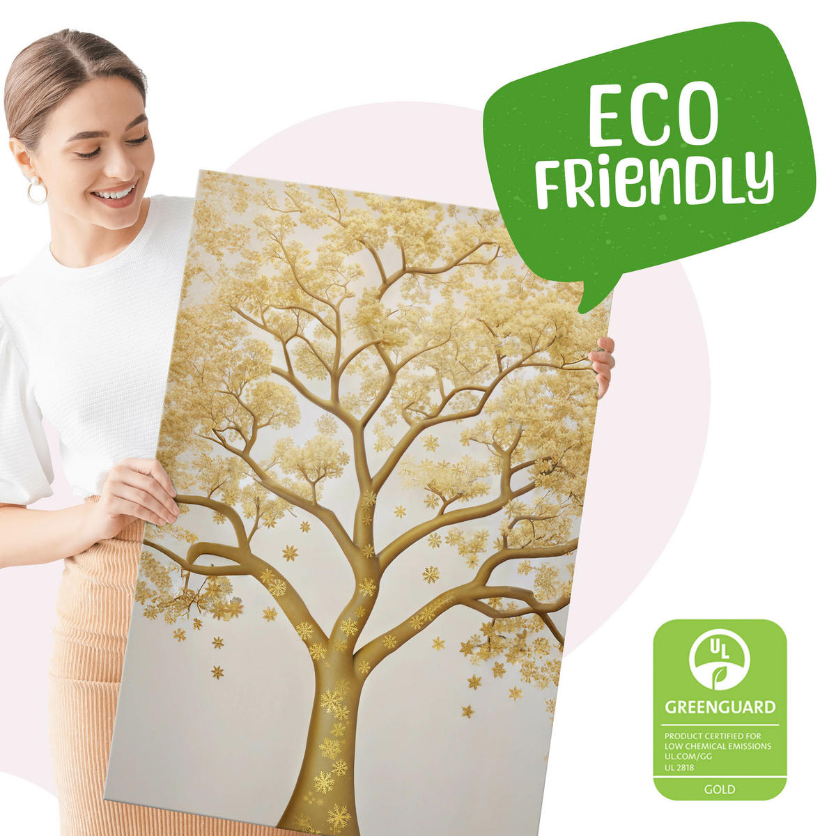LEINWANDBILDER 3-es Set Baum Abstraktion - Beige/Weiß, Textil (90/40cm) - Muralo