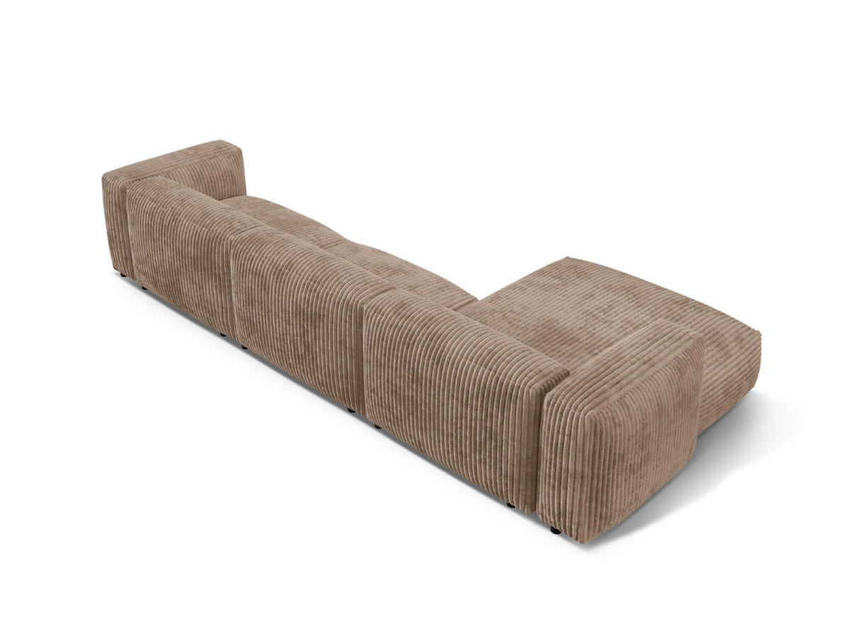 ECKSOFA modular links Martina aus Cord eichel 3 Sitzplätze - Rotbraun, Textil (176/332cm) - Micadoni