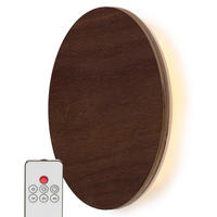 LED-BATTERIE Wandleuchte Indirektes Licht Echtholz Fernbedienung mit Timer Walnussholz - Braun, Holz (3.7/15/15cm) - Northpoint