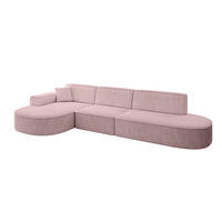 ECKSOFA Ottomane Links MARI-L2 - 317x163x73,5 cm Rosa Cord - Schwarz/Rosa, Holzwerkstoff/Kunststoff (165/321cm) - ALTDECOR