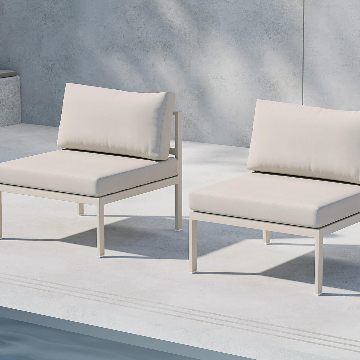 LOUNGESESSEL - Beige, Metall (70/65/74cm) - home24