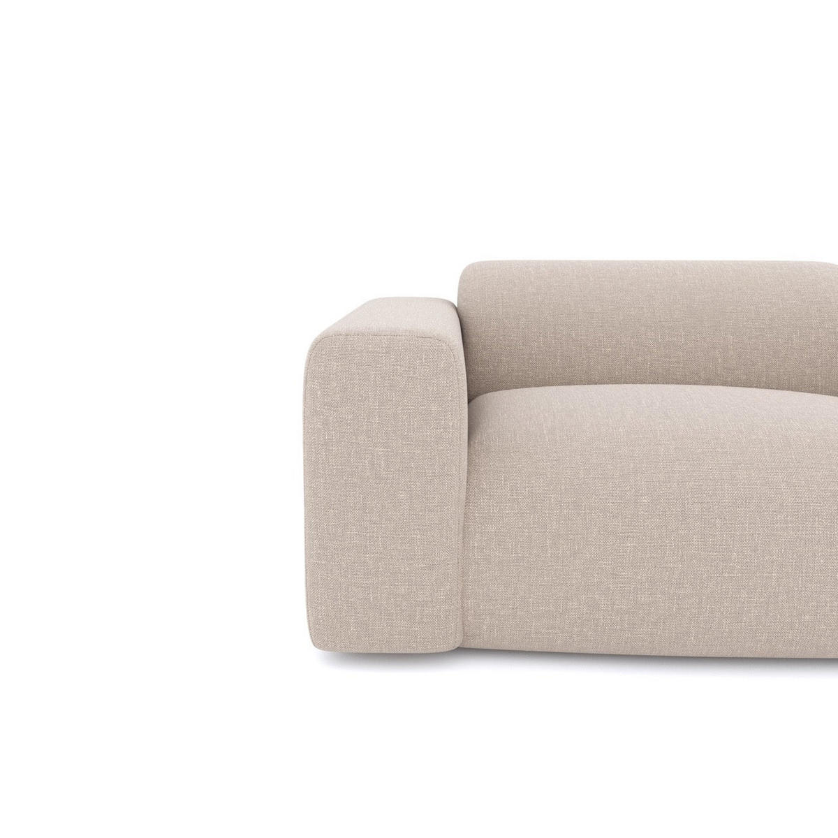 SOFA 3-Sitzer Rastergewebe Beige 205cm - Beige, Textil (205/73/97cm) - Sia Home
