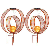2X LED AUSSENLEUCHTE Solarleuchte Braun - Braun, Glas (30/20/42cm) - Globo Lighting